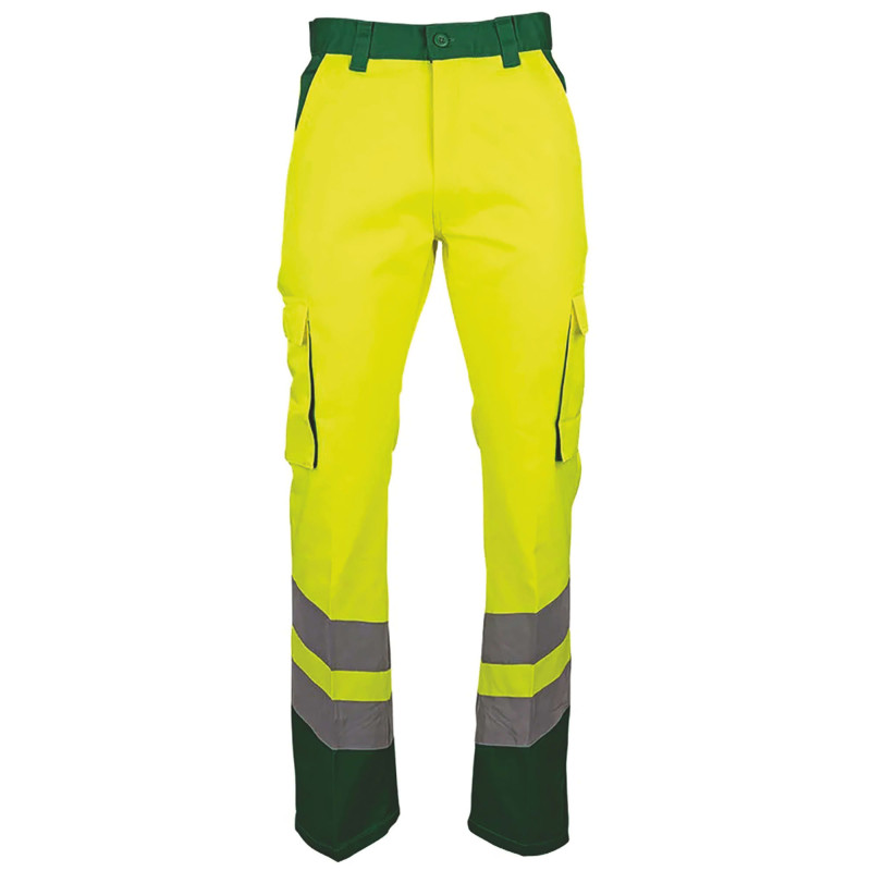 PANTALON BICOLORE HV JAUNE/VERT BALISE