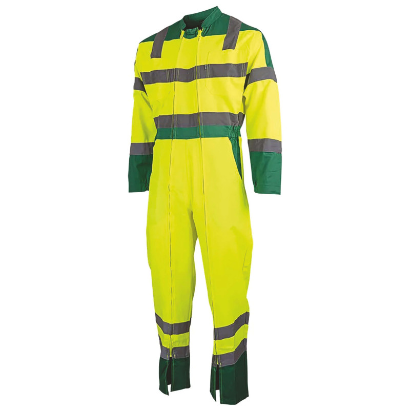 COMBINAISON 2 ZIP JAUNE/VERT HV 
