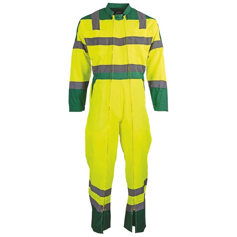COMBINAISON 2 ZIP JAUNE/VERT HV 
