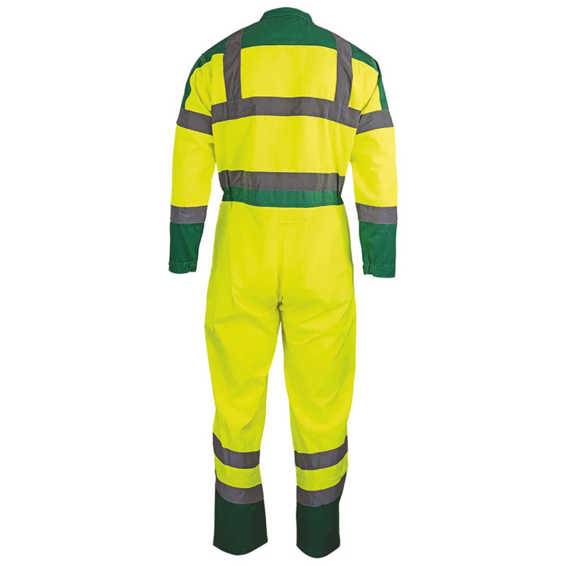 COMBINAISON 2 ZIP JAUNE/VERT HV 
