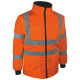 BLOUSON INTEMPERIES 2 EN 1 HAUTE VISIBILITE ORANGE MANCHES AMOVIBLES