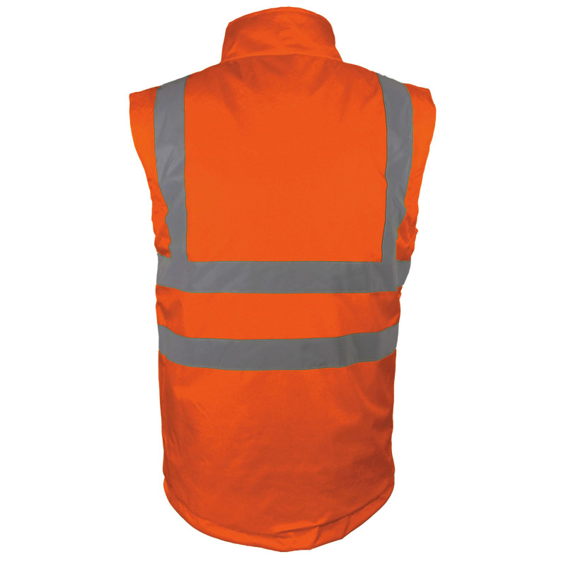 BLOUSON INTEMPERIES 2 EN 1 HAUTE VISIBILITE ORANGE MANCHES AMOVIBLES