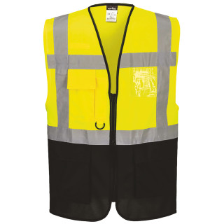 GILET HAUTE VISIBILITE EXECUTIVE WARSAW JAUNE MARINE