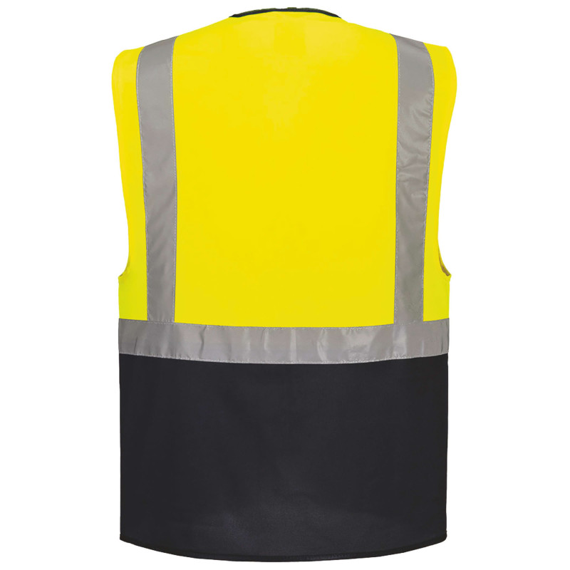 GILET HAUTE VISIBILITE EXECUTIVE WARSAW JAUNE MARINE