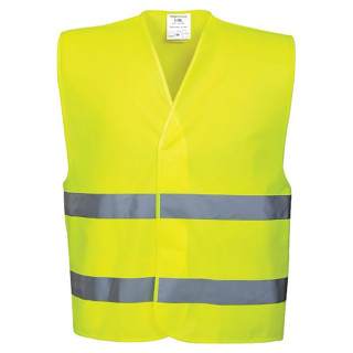 GILET DOUBLE CEINTURE HAUTE VISIBILITE JAUNE FLUO