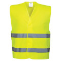 GILET DOUBLE CEINTURE HAUTE VISIBILITE JAUNE FLUO